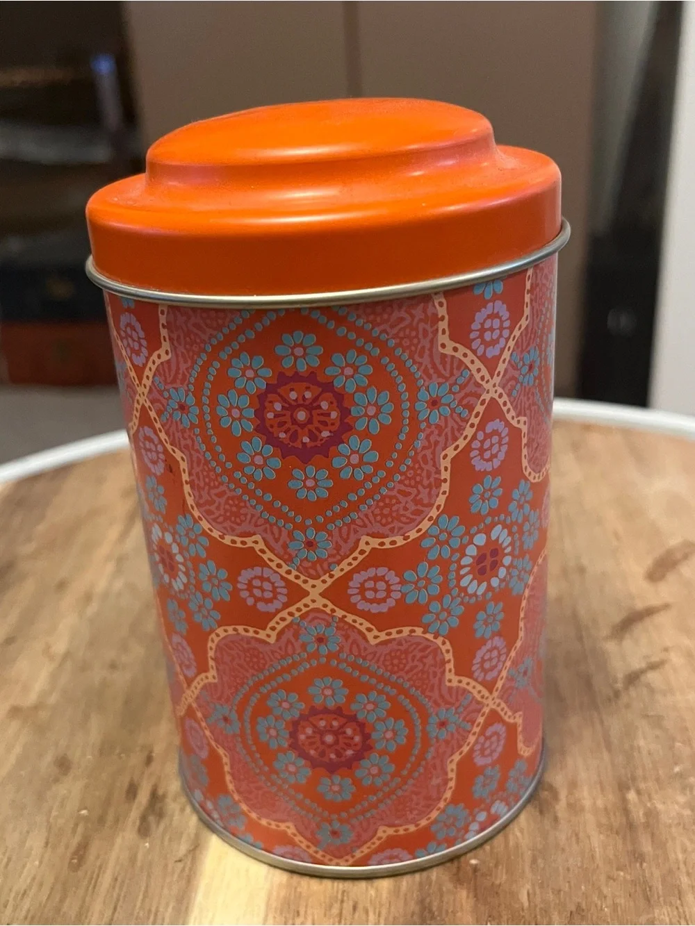 Decorative Metal Canister Set - Orange and Teal